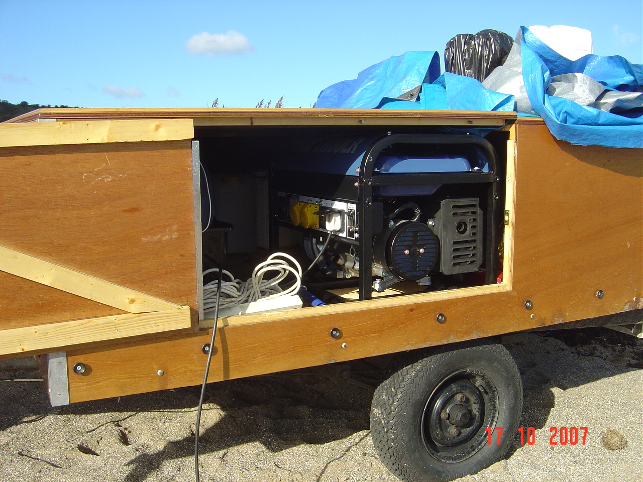 our generator in the trailer.JPG