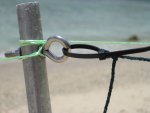 Cable ties have been successfully used as radial insulators. OK for 100w. Would it be two ties connected in serial for QRO opera