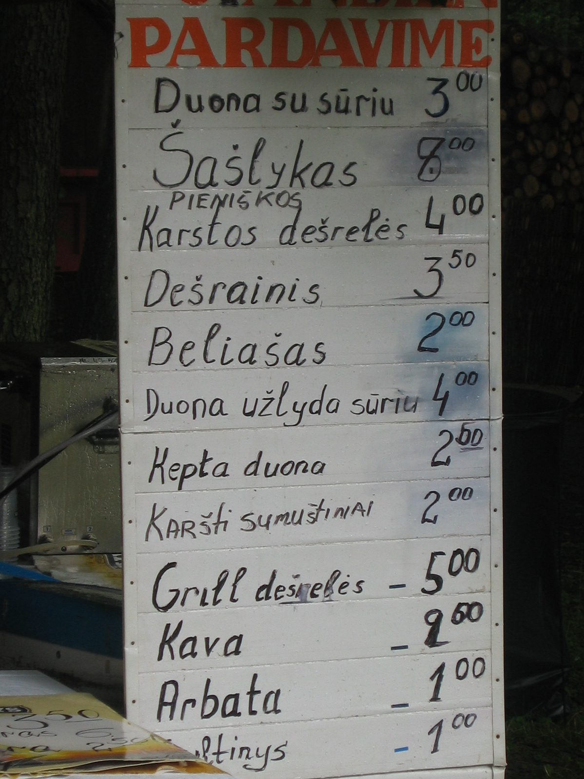 81 Menu