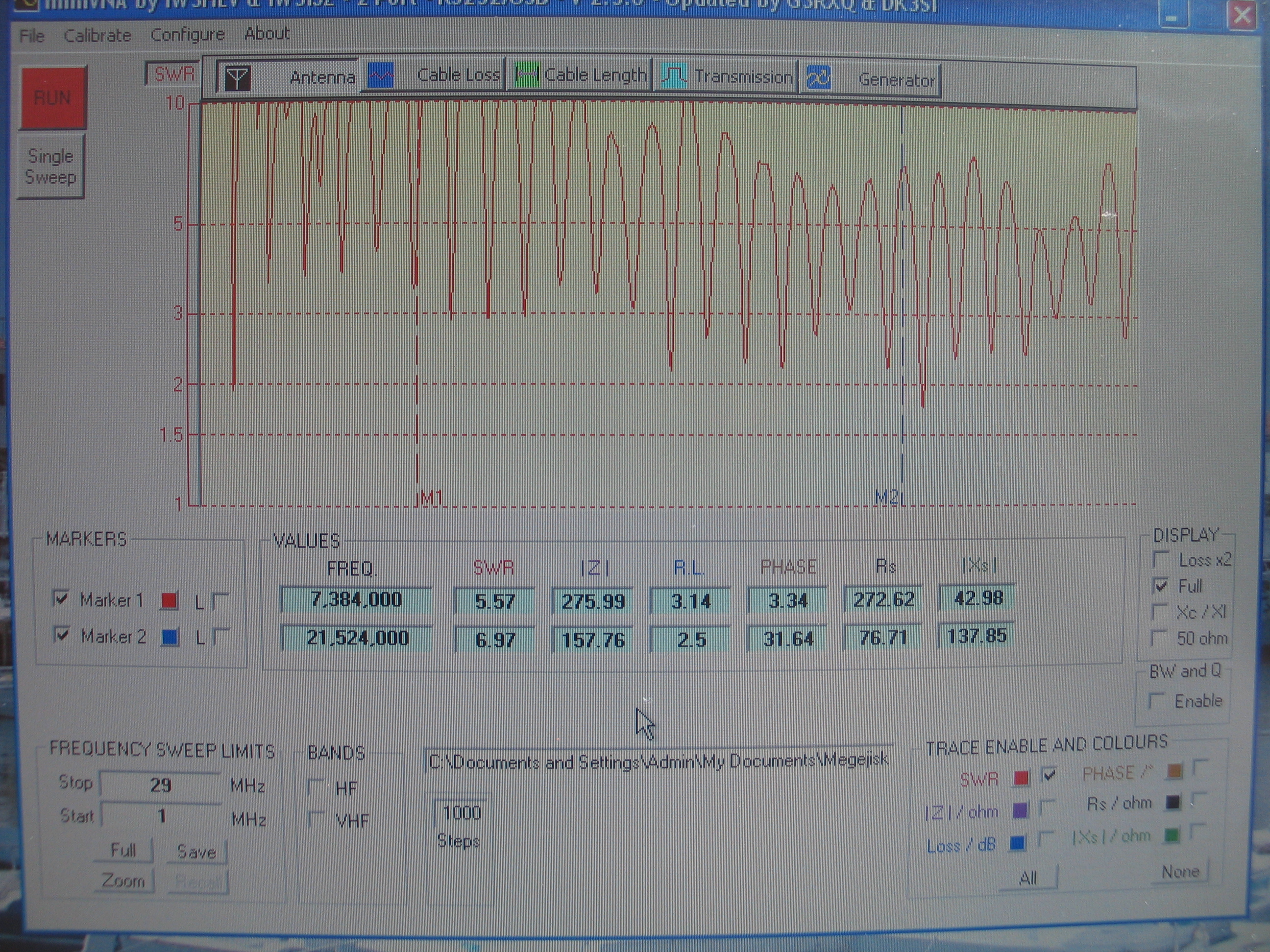 This is what you get when delta is directly fed with a 50 ohm coax at the corner