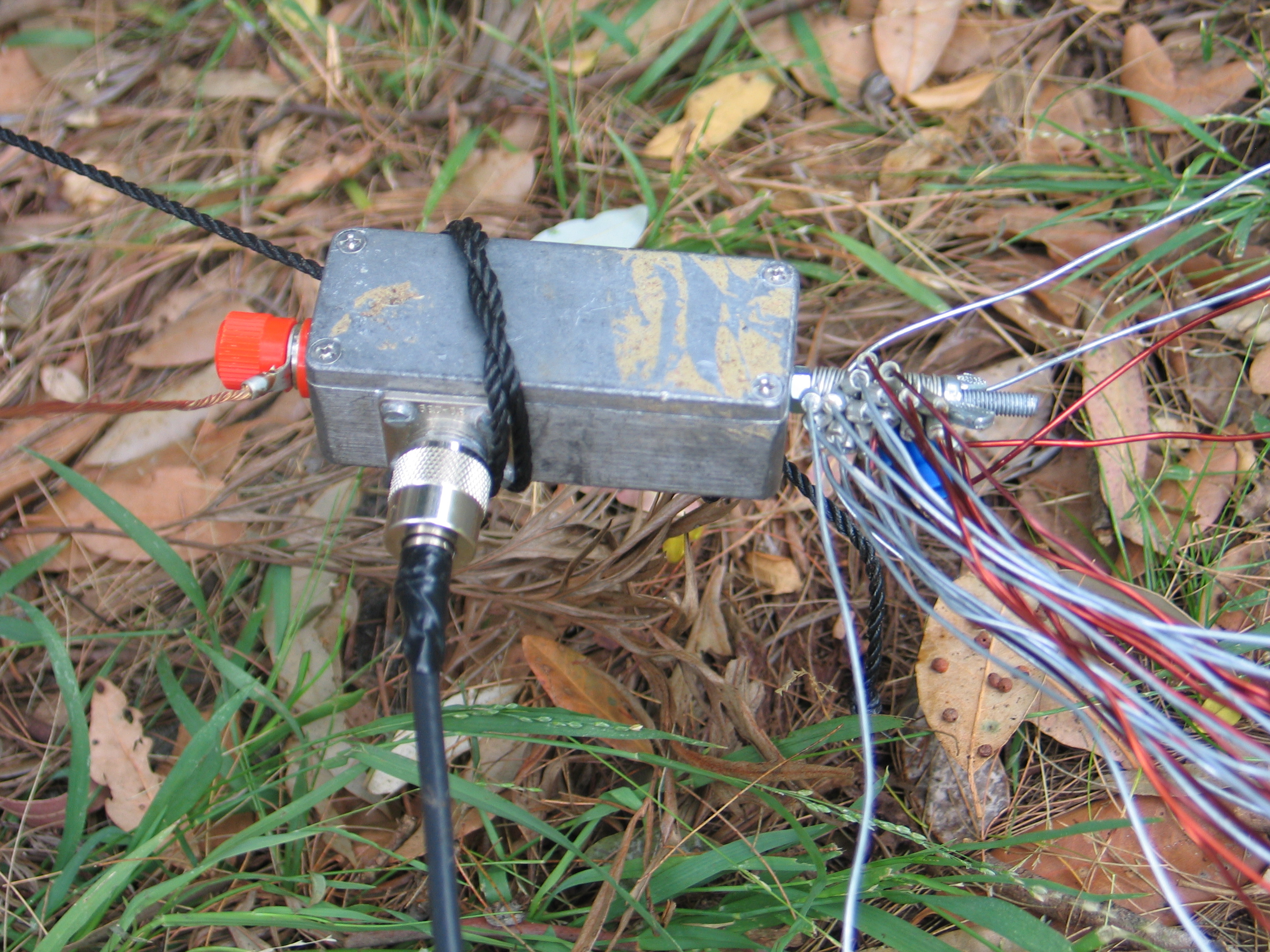 Feed point with 29 radials attached (each 1/8 wavelength long)