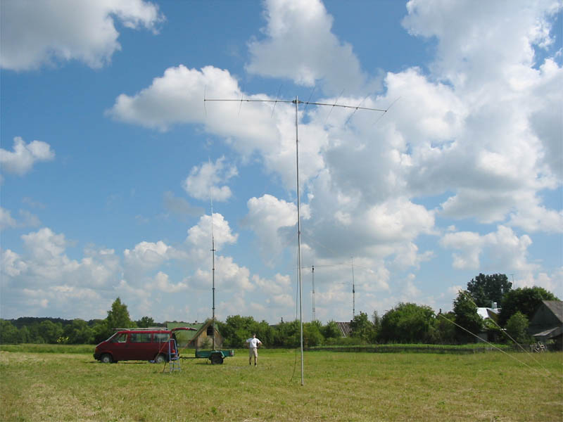 6m diapazono antena pakelta į 11 metrų aukštį